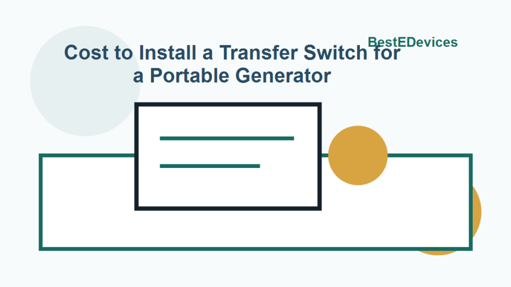 Cartoon illustration for Cost to Install a Transfer Switch for a Portable Generator