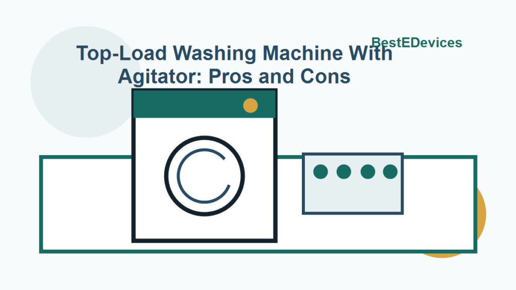 Cartoon illustration for Top-Load Washing Machine With Agitator: Pros and Cons