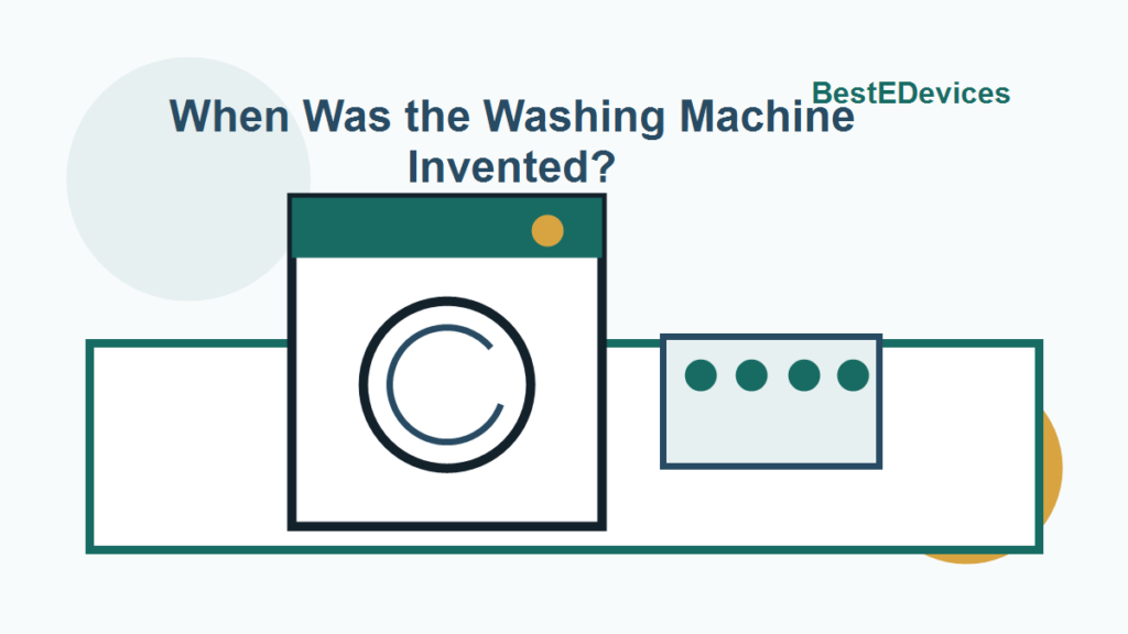 Cartoon illustration for When Was the Washing Machine Invented?